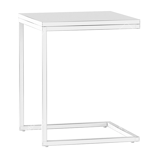 Chic Marble Top Chrome Table 3D model image 2