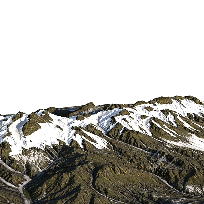 Mountain Range 3D Terrain Model 3D model image 4