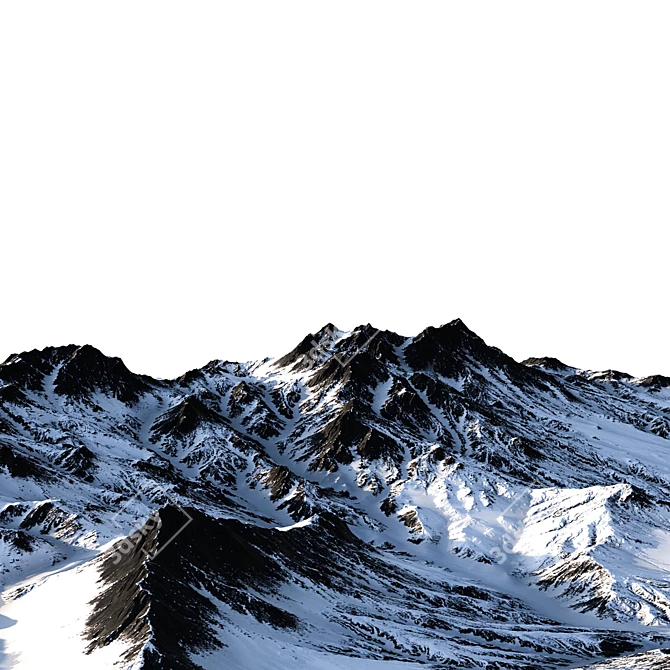 Mountain Range 3D Terrain Model 3D model image 5