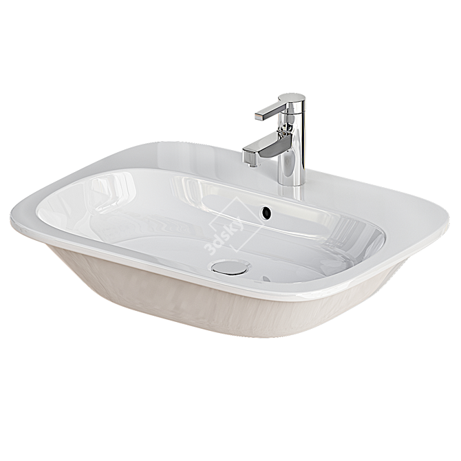 Duravit HAPPY D.2 Modern Sink 3D model image 1