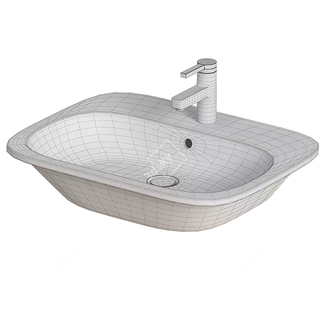 Duravit HAPPY D.2 Modern Sink 3D model image 2