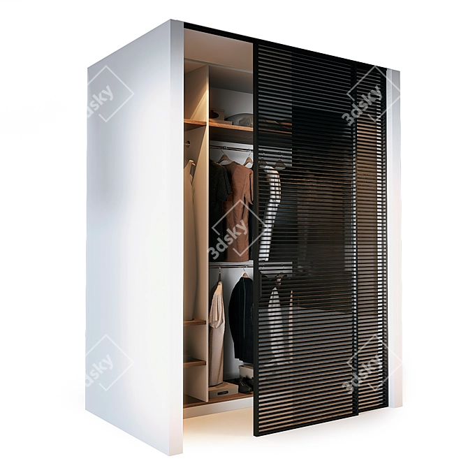 Walk-in Wardrobe with Décor 3D model image 1