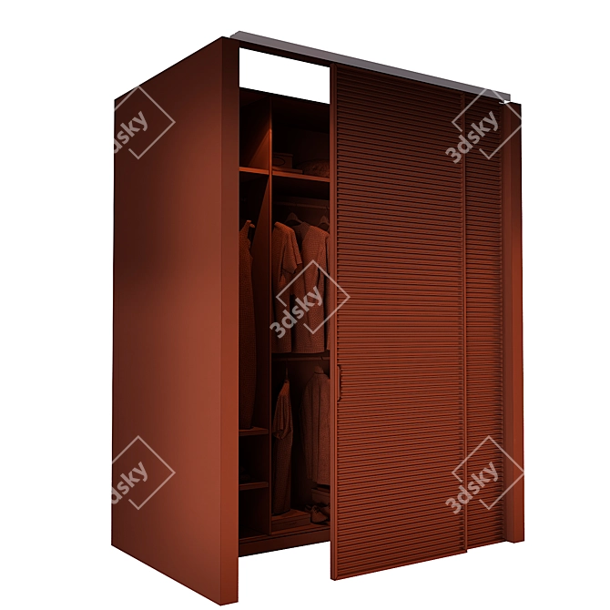 Walk-in Wardrobe with Décor 3D model image 5