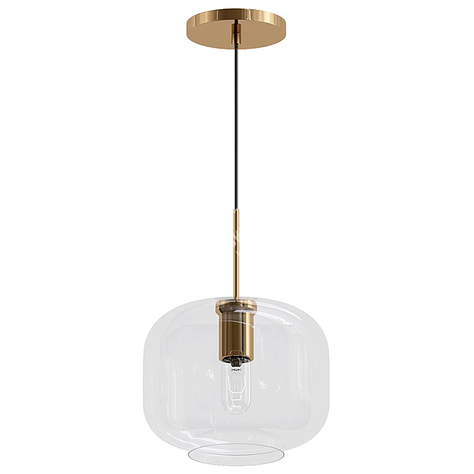 Sleek Glass Pendant Light 3D model image 1