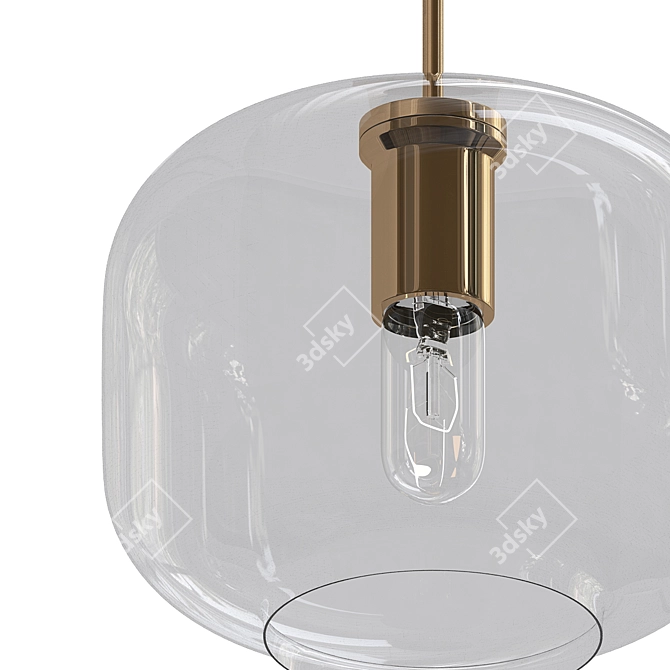 Sleek Glass Pendant Light 3D model image 2