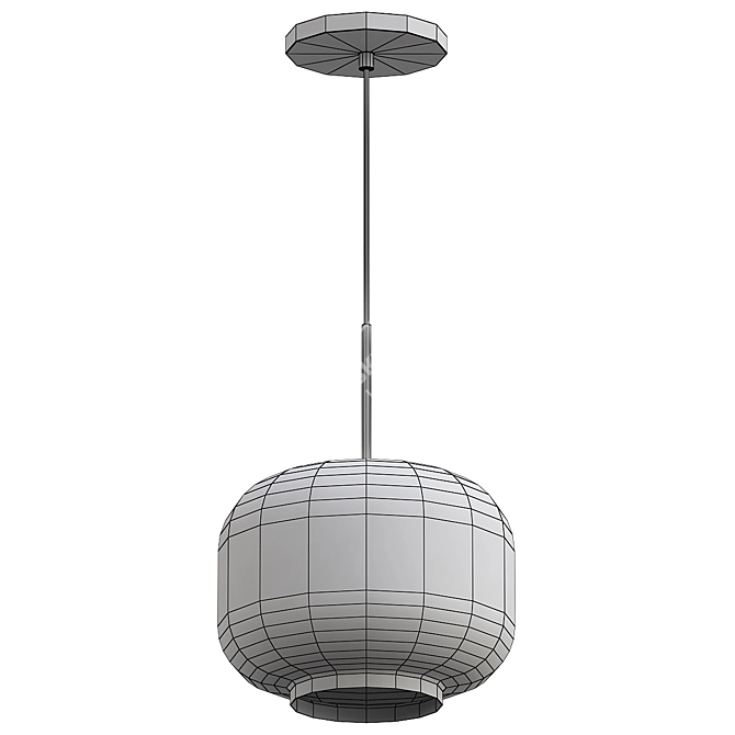 Sleek Glass Pendant Light 3D model image 3