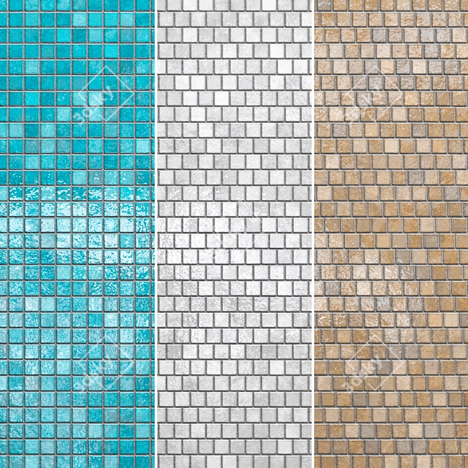 Brillante Ceramic Tiles Set 005 3D model image 21