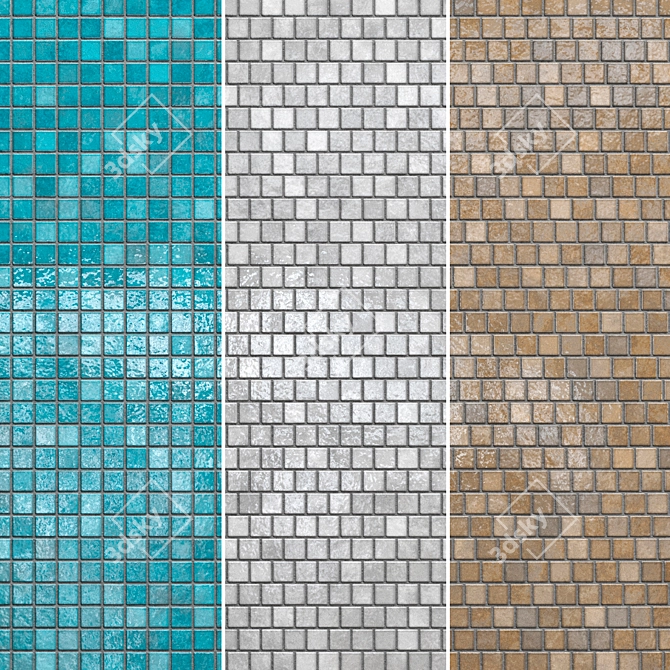 Brillante Ceramic Tiles Set 005 3D model image 1