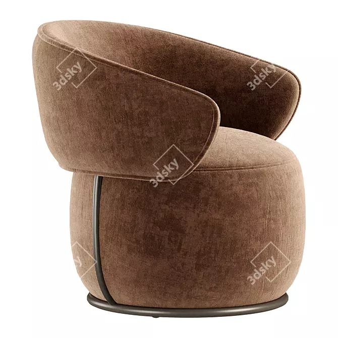  Stylish Picolo Fabric Armchair 3D model image 1