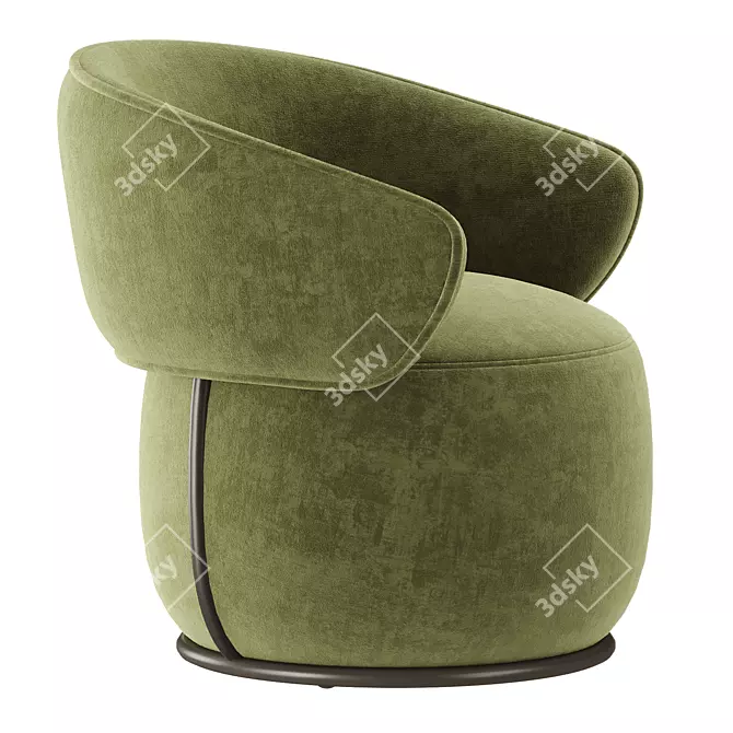  Stylish Picolo Fabric Armchair 3D model image 4