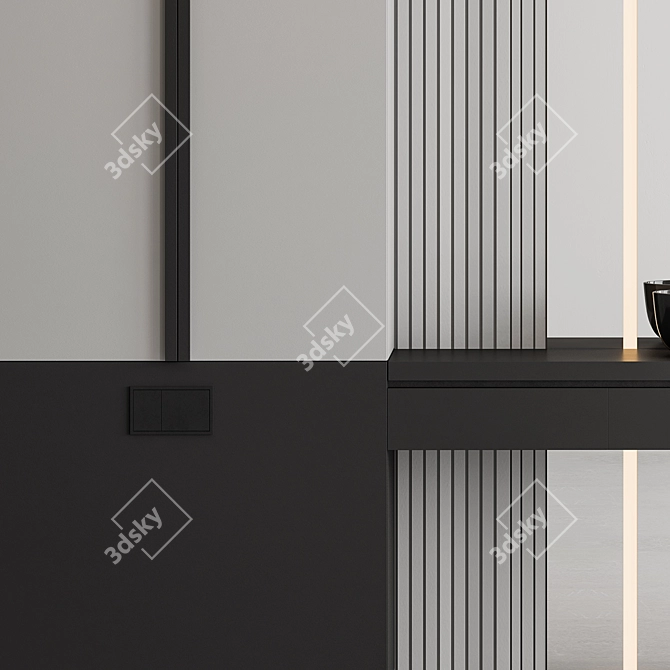 Gray Black Bathroom Set Ensemble 3D model image 3