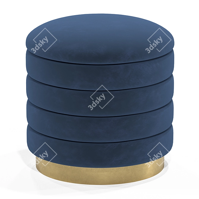 Luxury Velvet Ottoman Set 3D model image 3