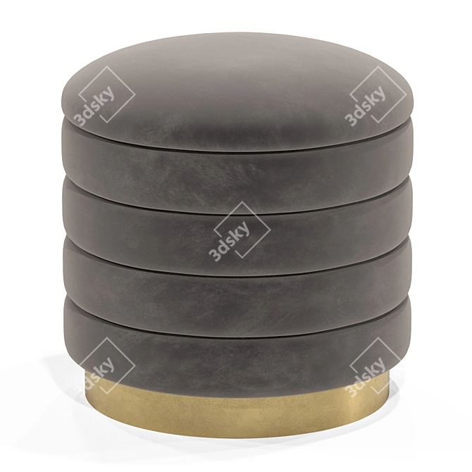 Luxury Velvet Ottoman Set 3D model image 5