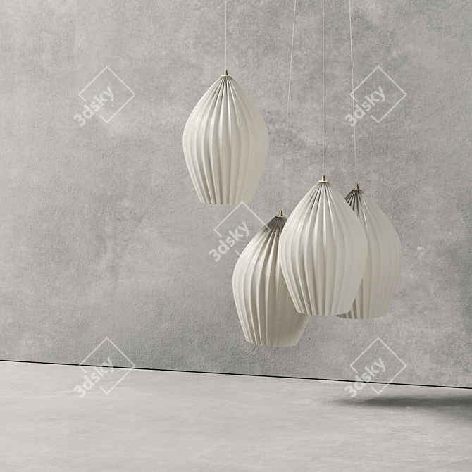 Vakkerlight Ribbed Glass Pendant Lights 3D model image 4