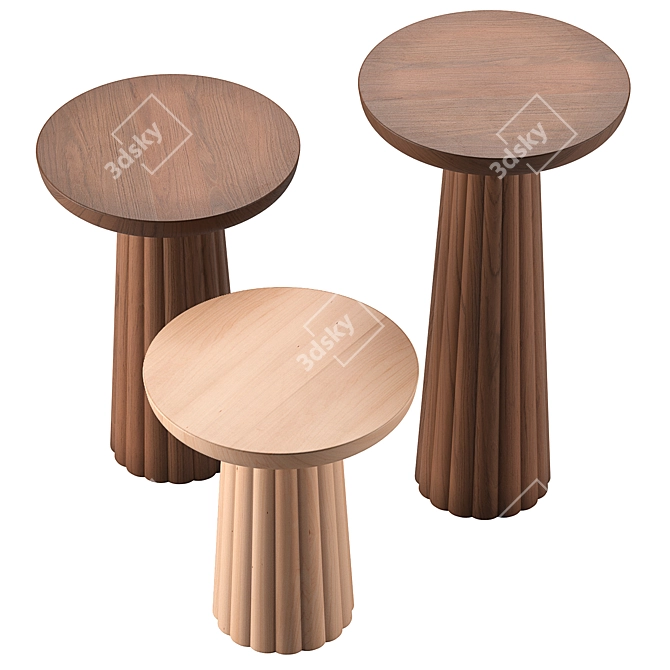 Modern Banana Side Table Collection 3D model image 6