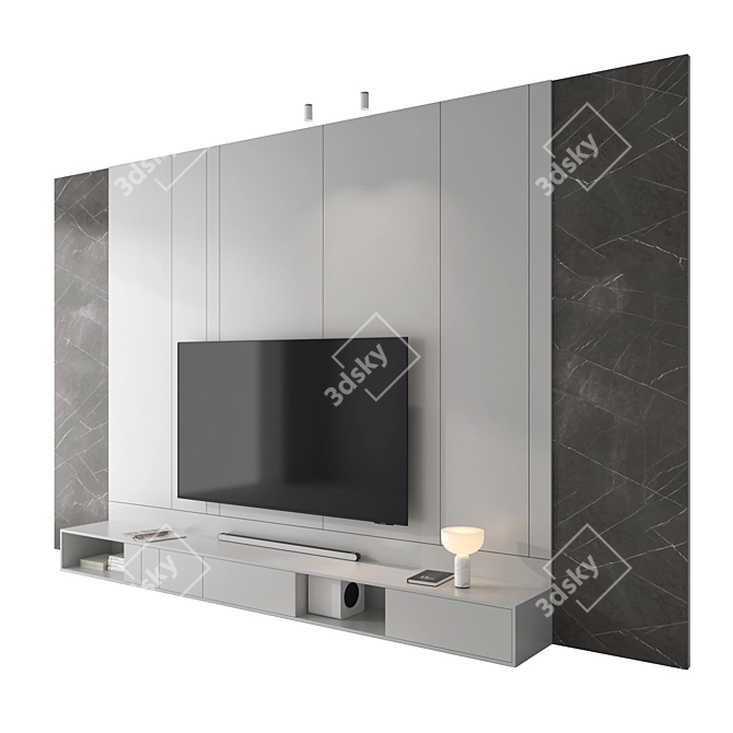 Samsung 85" TV Wall Set 3D model image 2