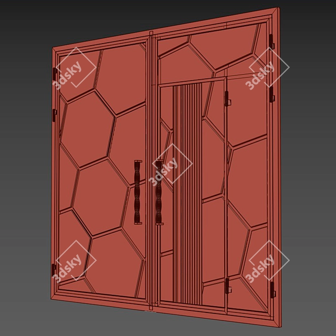  Modern Black Neo Gate 3D 3D model image 5