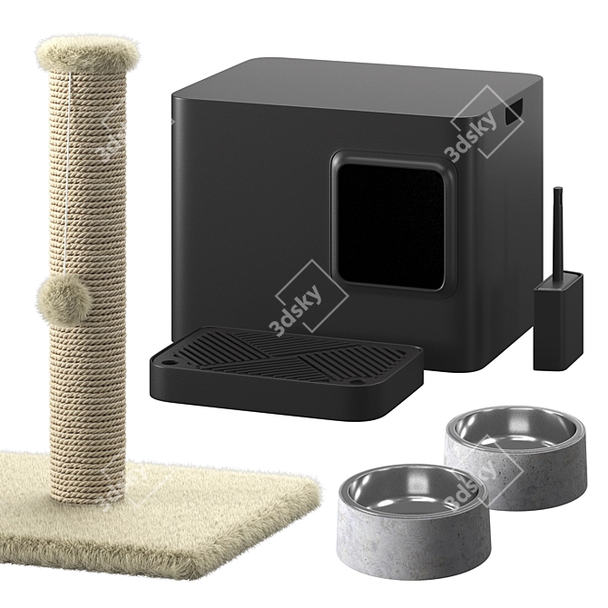 Ultimate Cat Accessories Set 3D model image 1