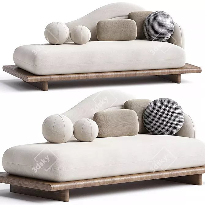 Sculpted Elegance Daybed 3D model image 1