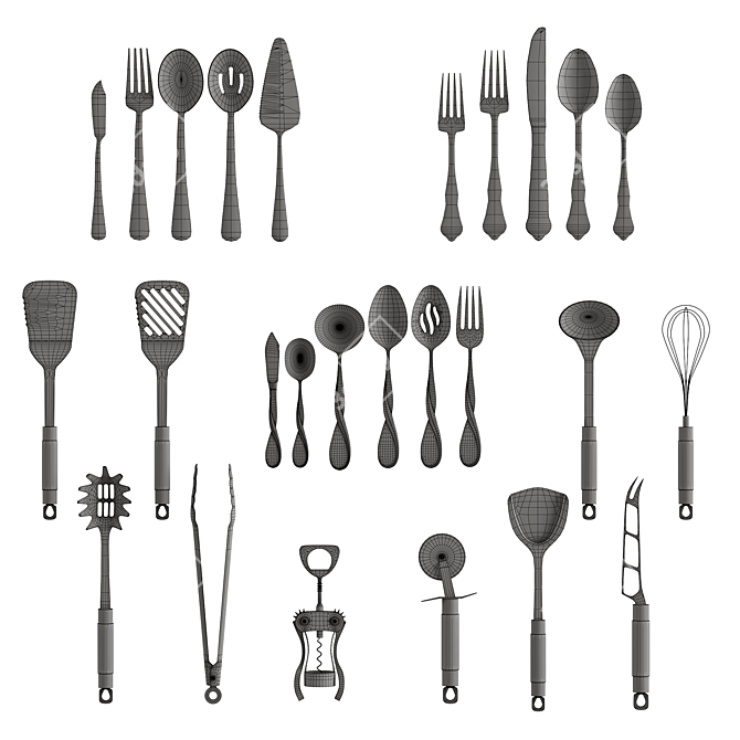 26-Piece Kitchen Accessory Set 3D model image 6