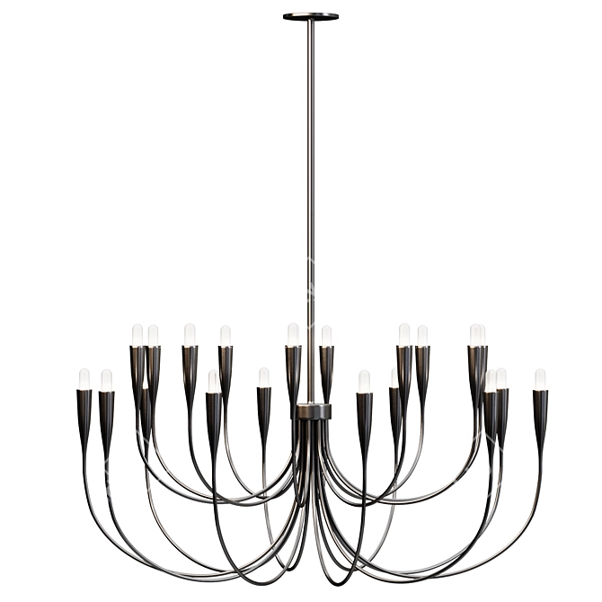 Iiona Brass Candelabra Chandelier, Modern 3D model image 3