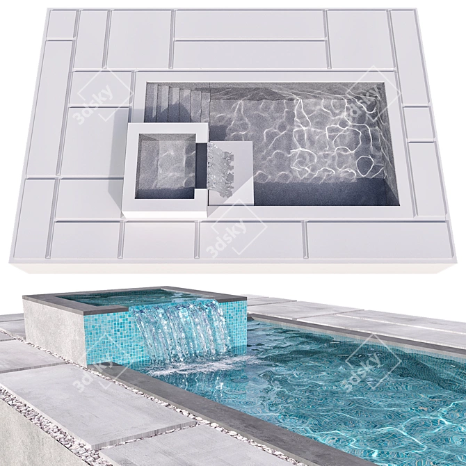 Caustics-Enhanced Swimming Pool Model 3D model image 4