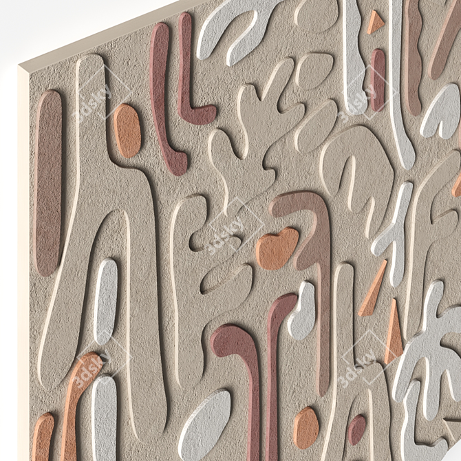 Stonework Relief Wall Art Piece 3D model image 3