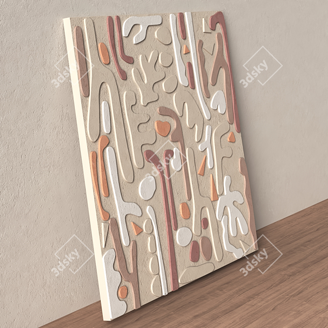 Stonework Relief Wall Art Piece 3D model image 8