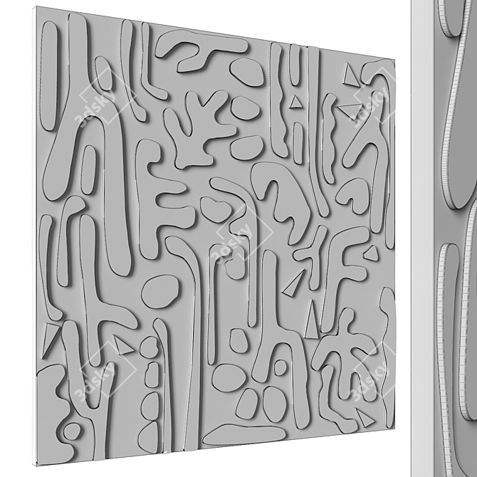 Stonework Relief Wall Art Piece 3D model image 9