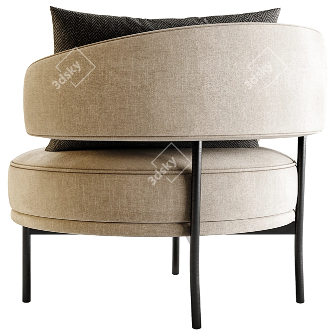 Elegant NEUILLY LOUNGE Furniture Piece 3D model image 3