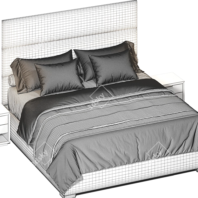 Custom Modern Platform Bed: 3Ds Max 2013, OBJ 3D model image 3