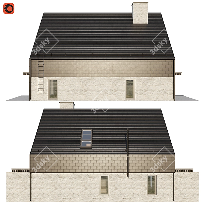 Rustic Barnhouse 3D Model 3D model image 11