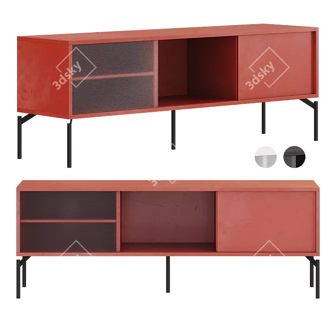 Modern Terracotta TV Stand Design 3D model image 1