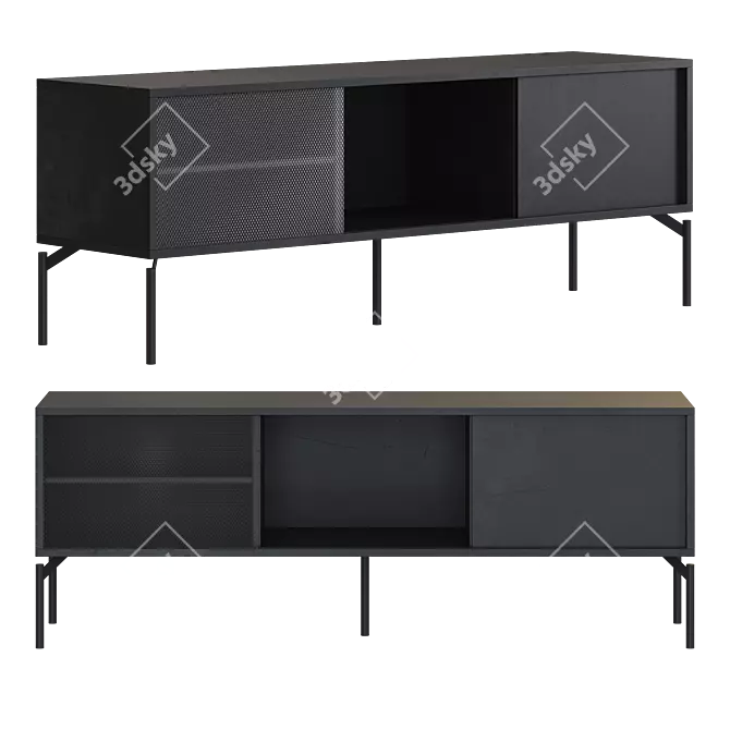 Modern Terracotta TV Stand Design 3D model image 2