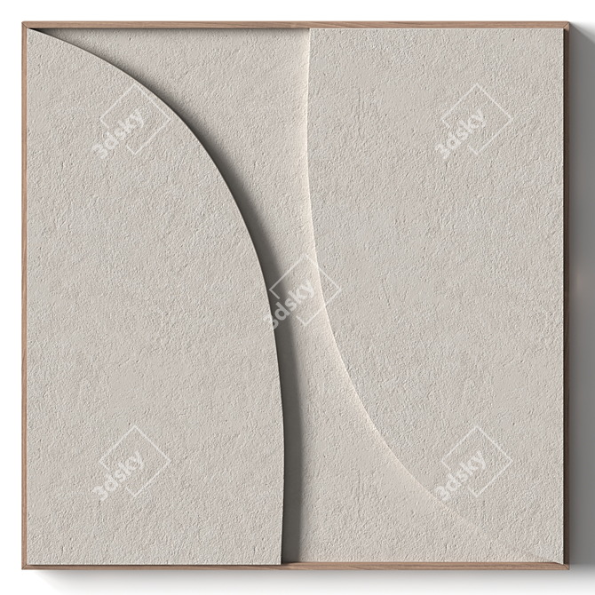 Stone Relief Wall Art Panel, 100x100cm 3D model image 2