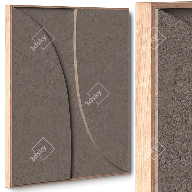 Stone Relief Wall Art Panel, 100x100cm 3D model image 4