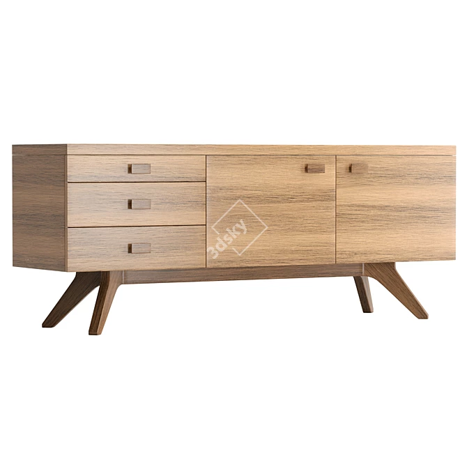  Modern Wood Veneer Sideboard Dimensions 3D model image 1