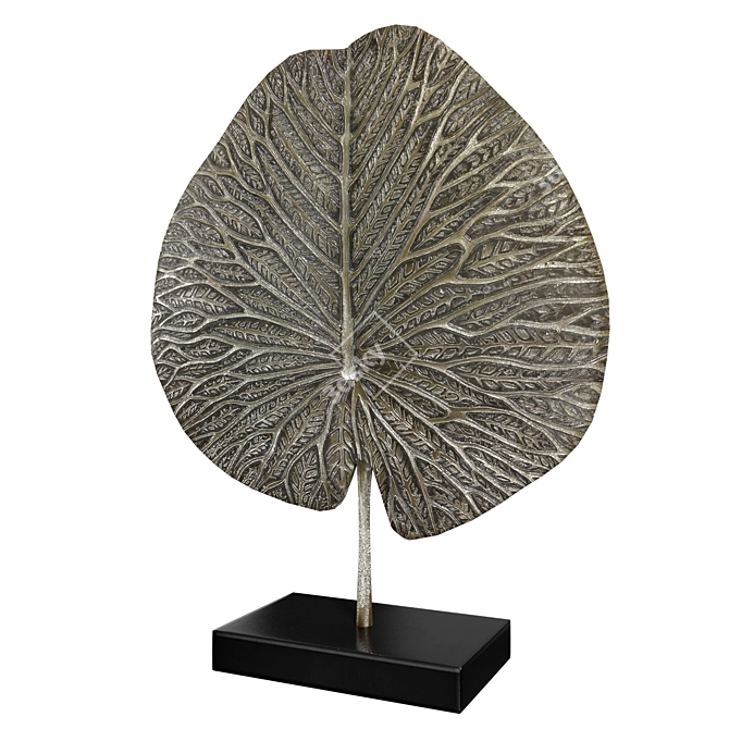 Bronze Leaf Sculpture Art Piece 3D model image 1