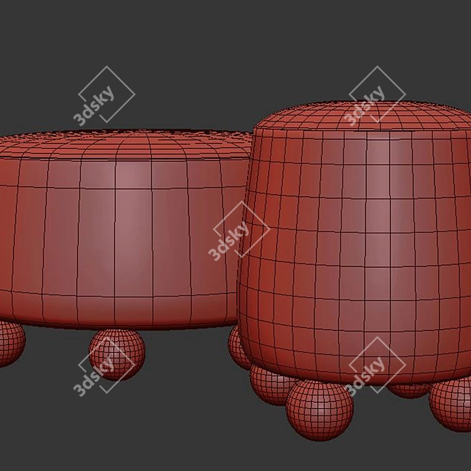 Luxury Morro Pouf Kelly Wearler 3D model image 6