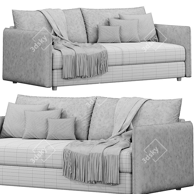 Segmueller Grande Sleeper Sofa, Grey Blue 3D model image 5