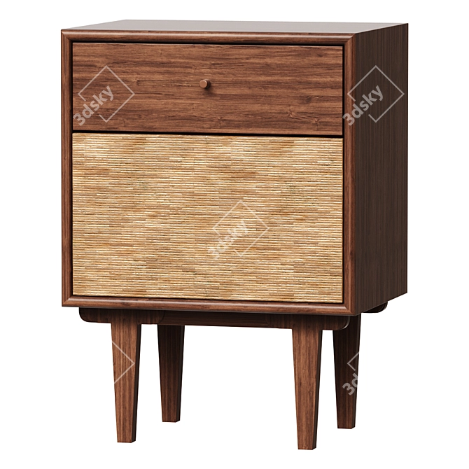 Vintage Bedside Table Dalqui 3D model image 1