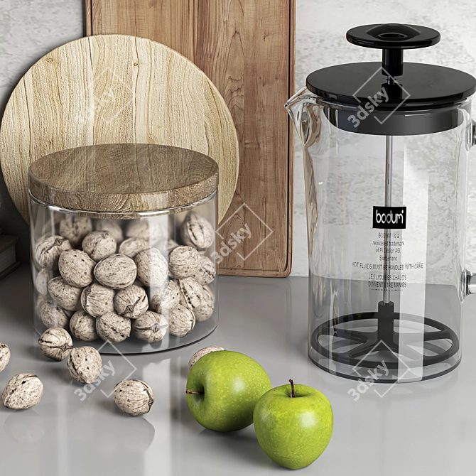 Modern Kitchen Accessories Set 3D model image 5