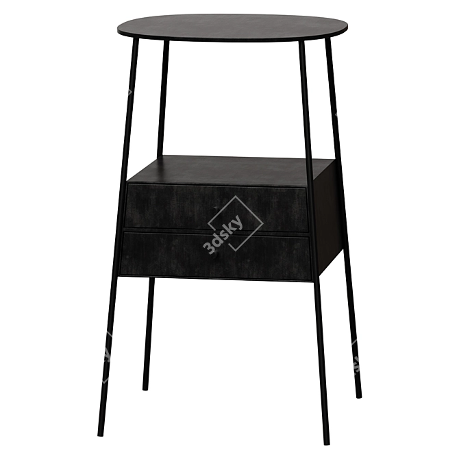  Metal Bedside Table, Osasun 3D model image 1