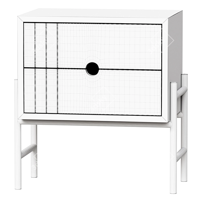 Clara Bedside Table, 2 Drawers 3D model image 2