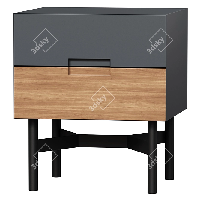 Lora Bedside Table with Drawers 3D model image 1