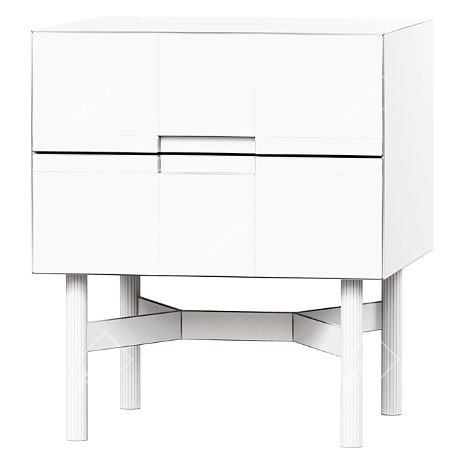 Lora Bedside Table with Drawers 3D model image 2