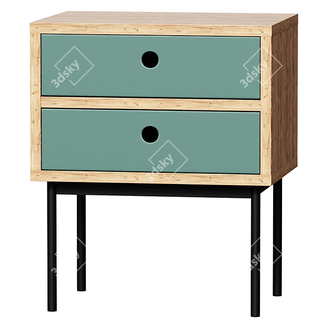 Modern Nightstand Nyjo with Drawers 3D model image 1