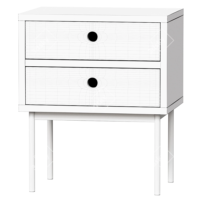 Modern Nightstand Nyjo with Drawers 3D model image 2