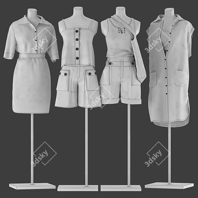 Mannequin Set 3D Model Kit 3D model image 5