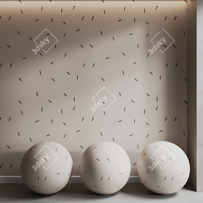 Custom Textured Kids Wallpaper Set 3D model image 4